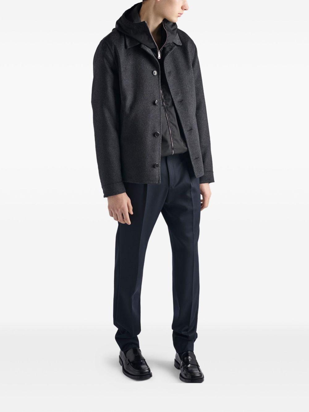 hooded zip-front jacket Product Image