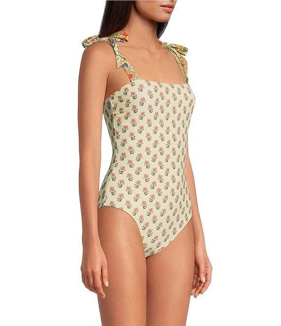 A Loves A Reversible Versailles Floral Bandeau Tie Shoulder One Piece Swimsuit Product Image