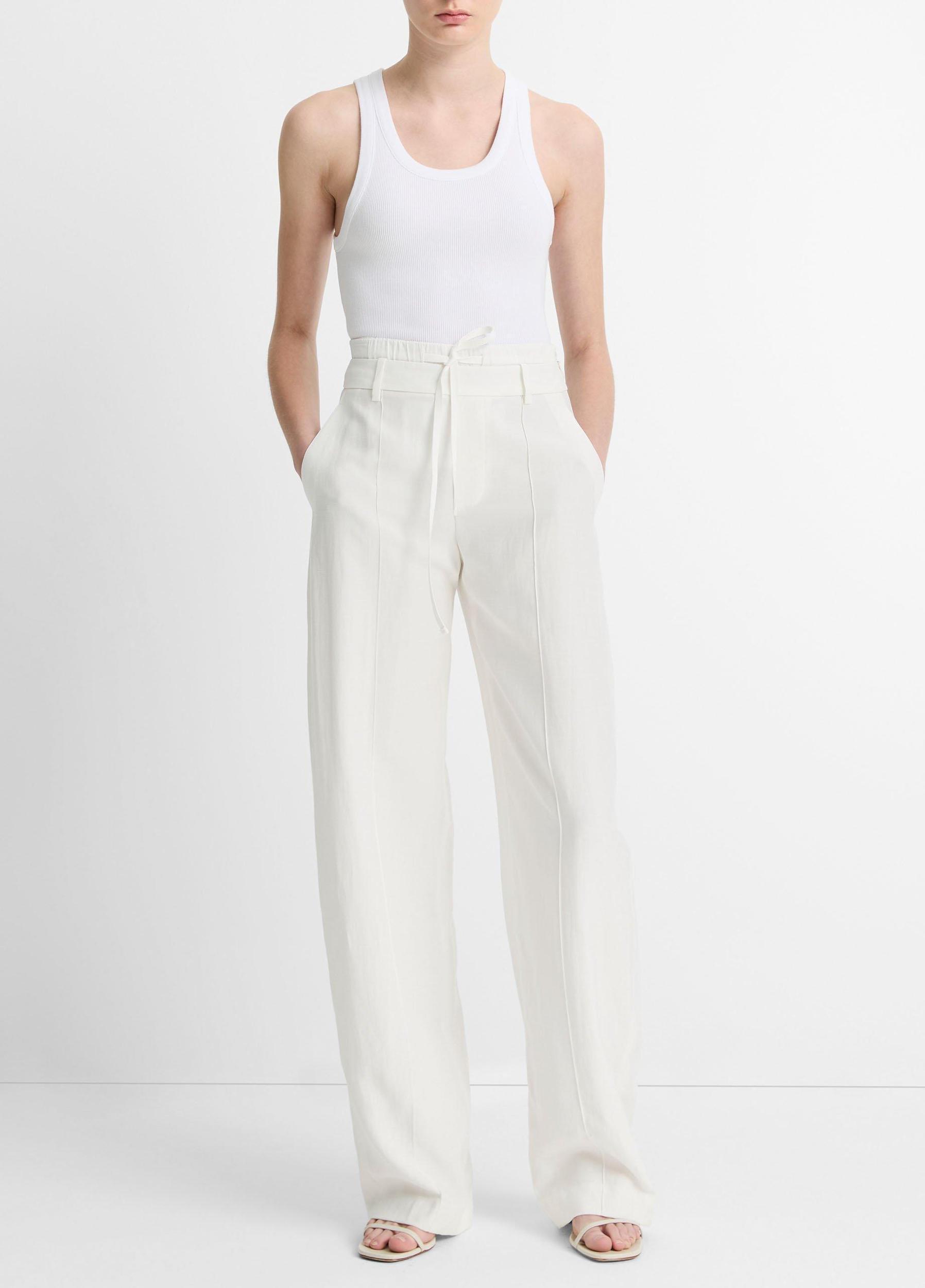 Womens Ribbed Scoop-Neck Tank, Optic White, Size S Vince Product Image