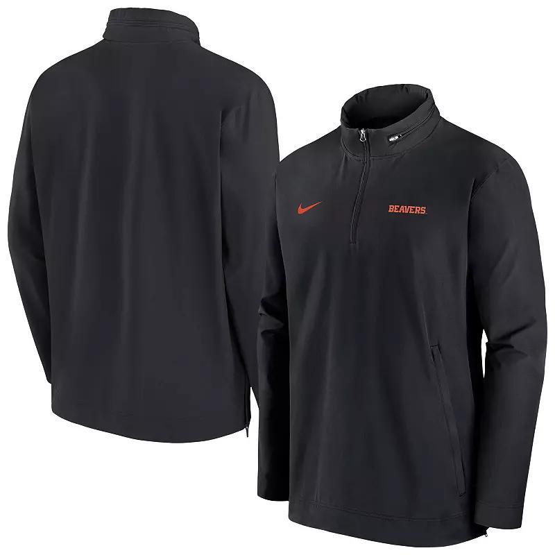 Men's Nike Black Oregon State Beavers 2024 Sideline Coach Quarter-Zip Hoodie Jacket, Size: Medium Product Image