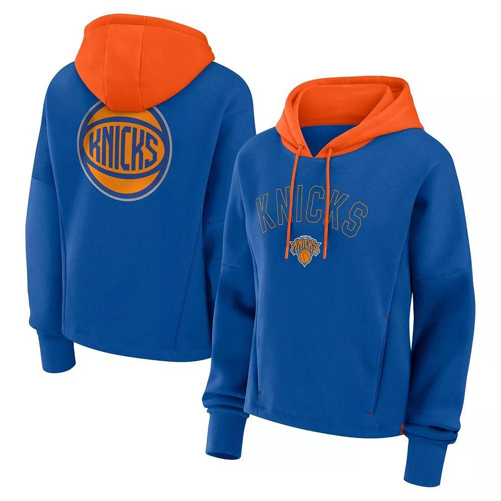 Women's Fanatics  Deep Royal New York Knicks Post Up Boxy Pullover Hoodie, Size: Large, Team Product Image