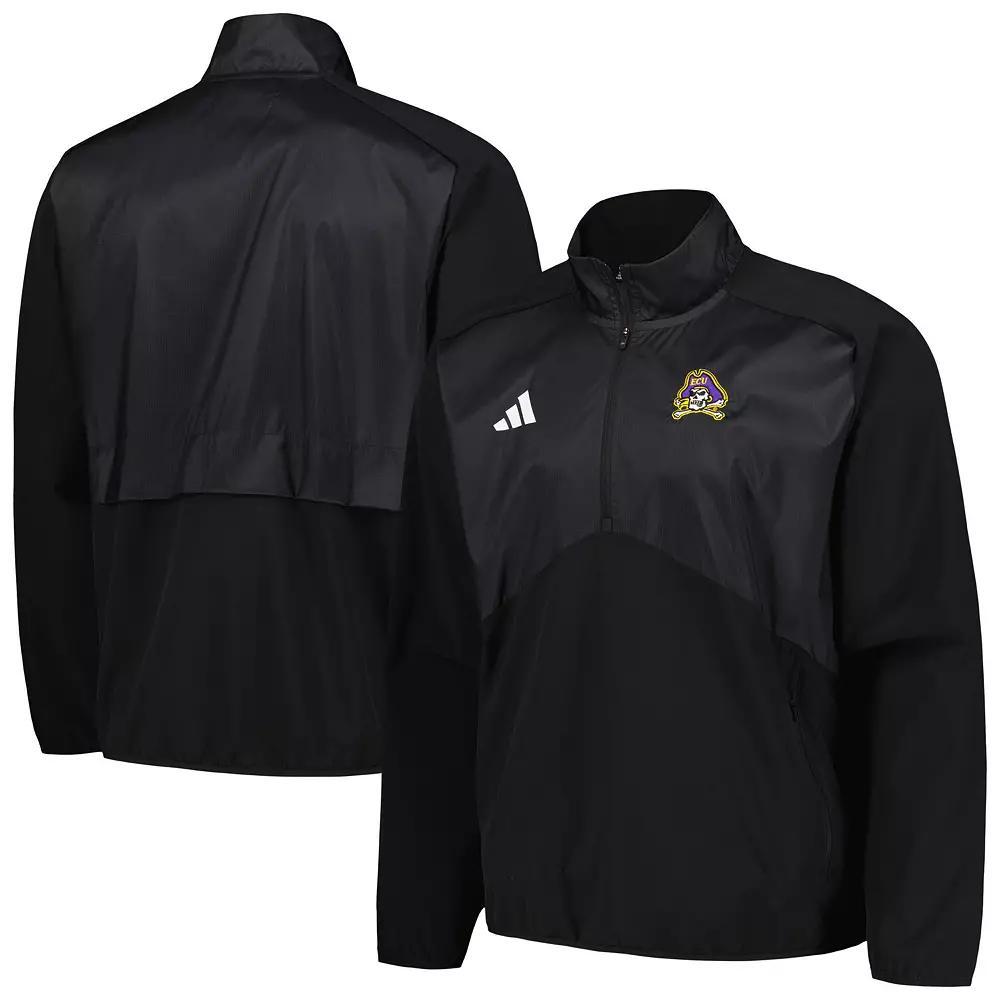 Men's adidas Black ECU Pirates Sideline AEROREADY Raglan Quarter-Zip Jacket, Size: XL, Ecu Black Product Image