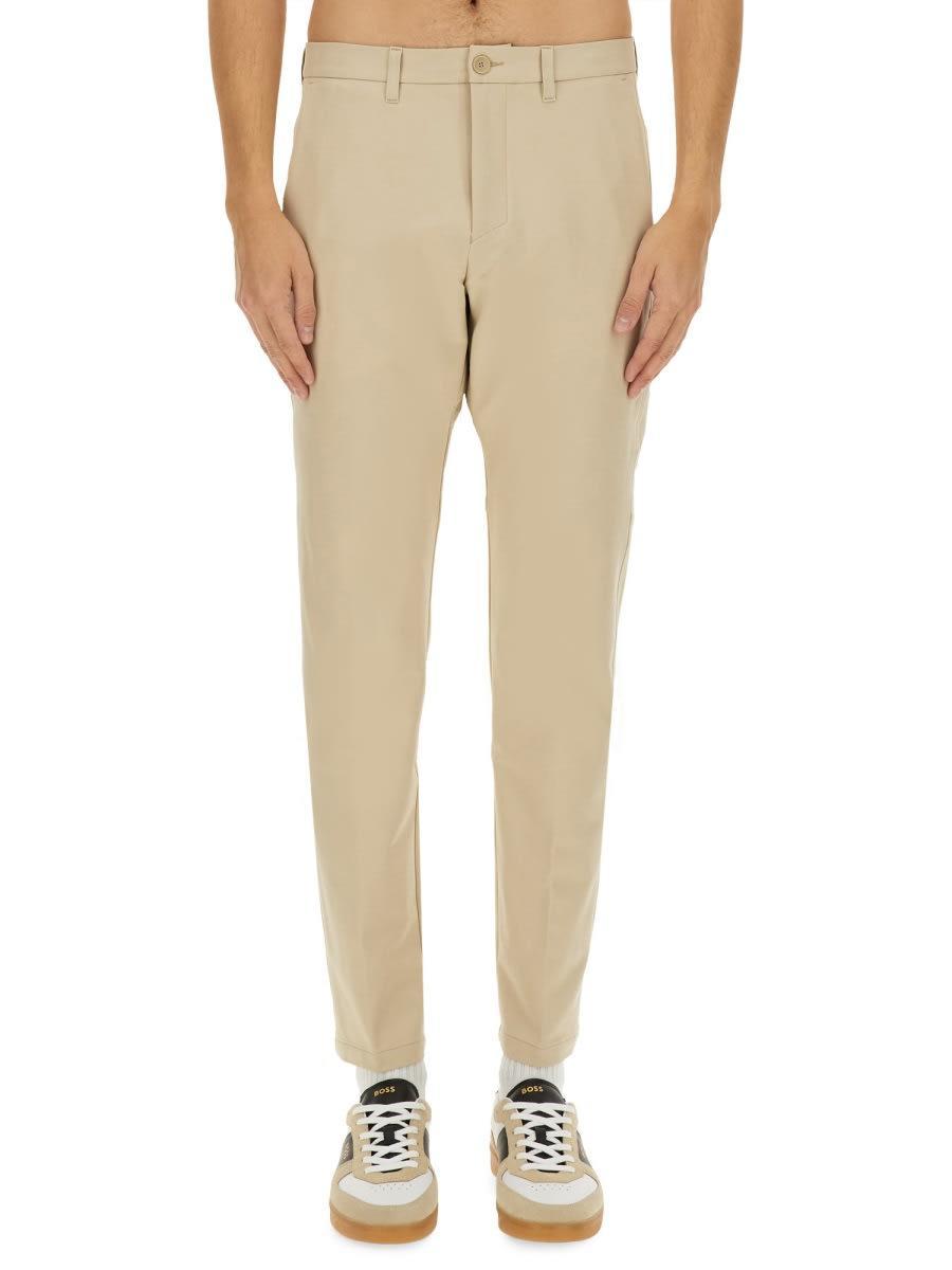 HUGO BOSS High-stretch Commuter Trousers In Beige Product Image