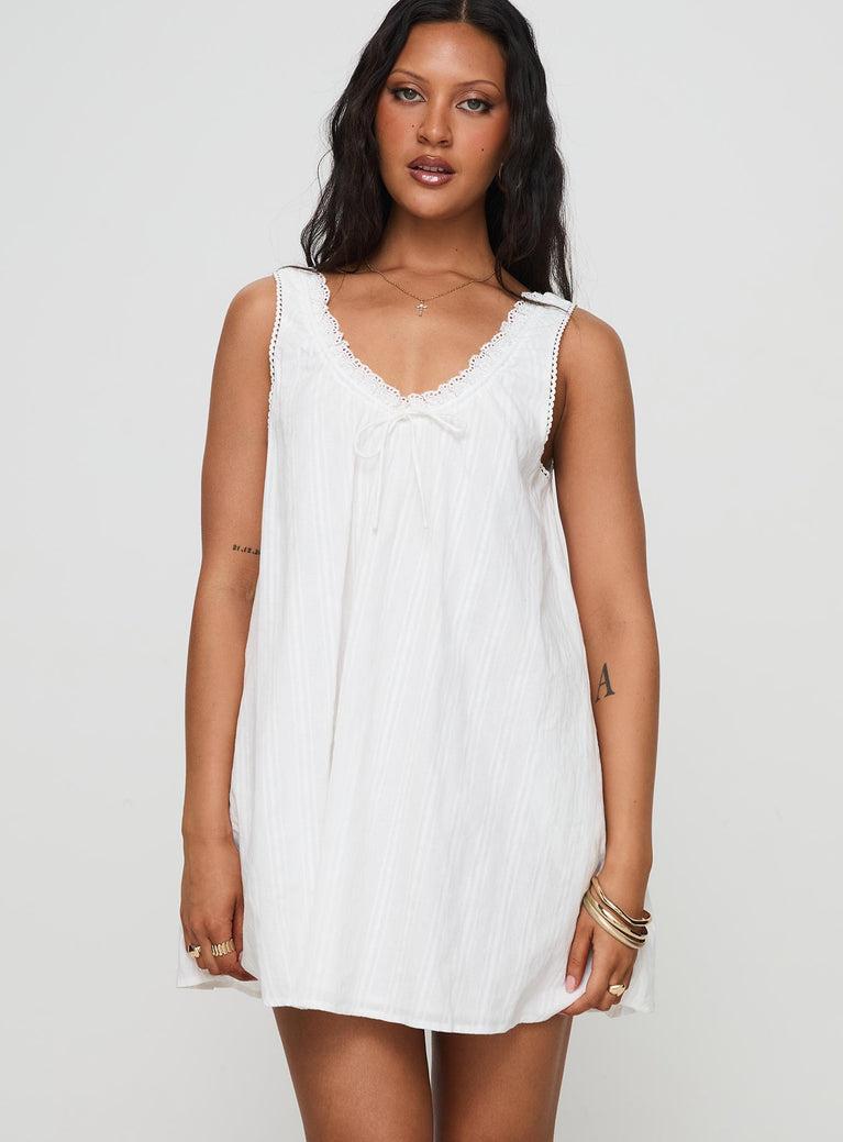 Antiquity Swing Mini Dress White Petite Product Image