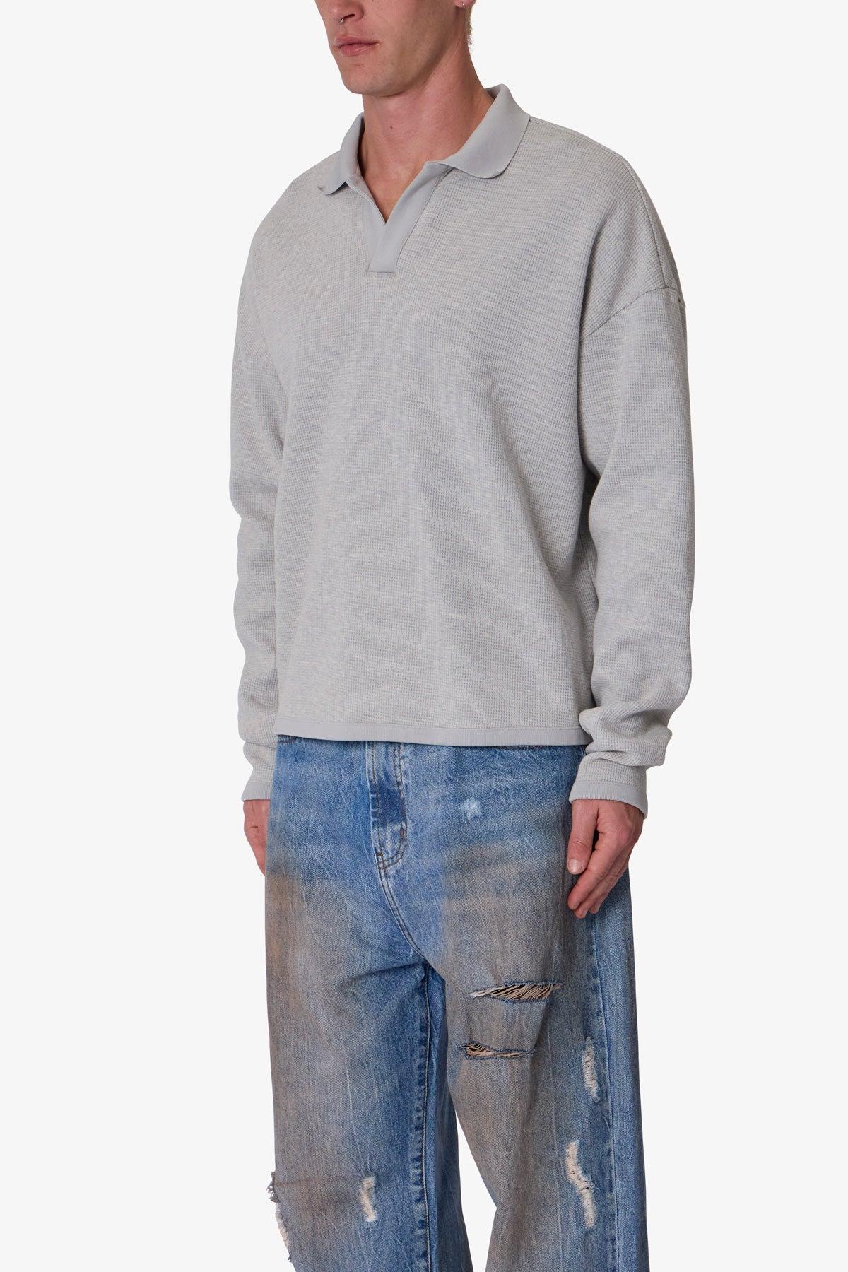 Polo Thermal L/S Shirt - Heather Grey Product Image