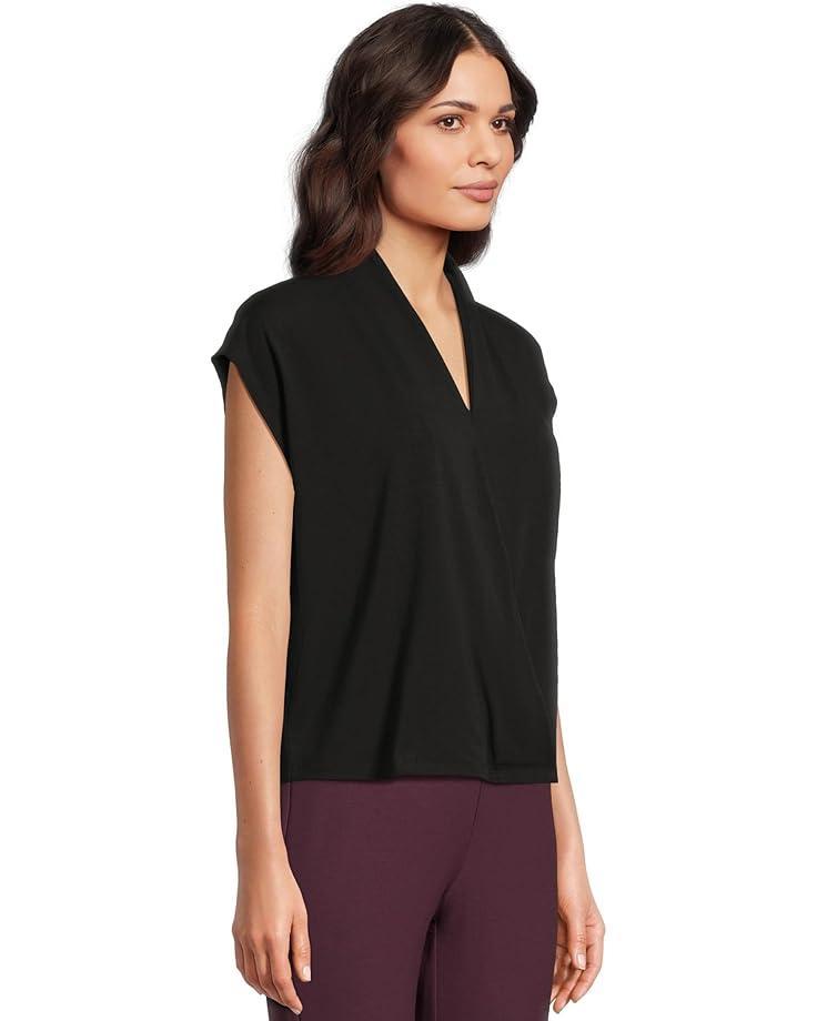 Women's Eileen Fisher Fine Stretch Jersey Knit High Collar Top Product Image