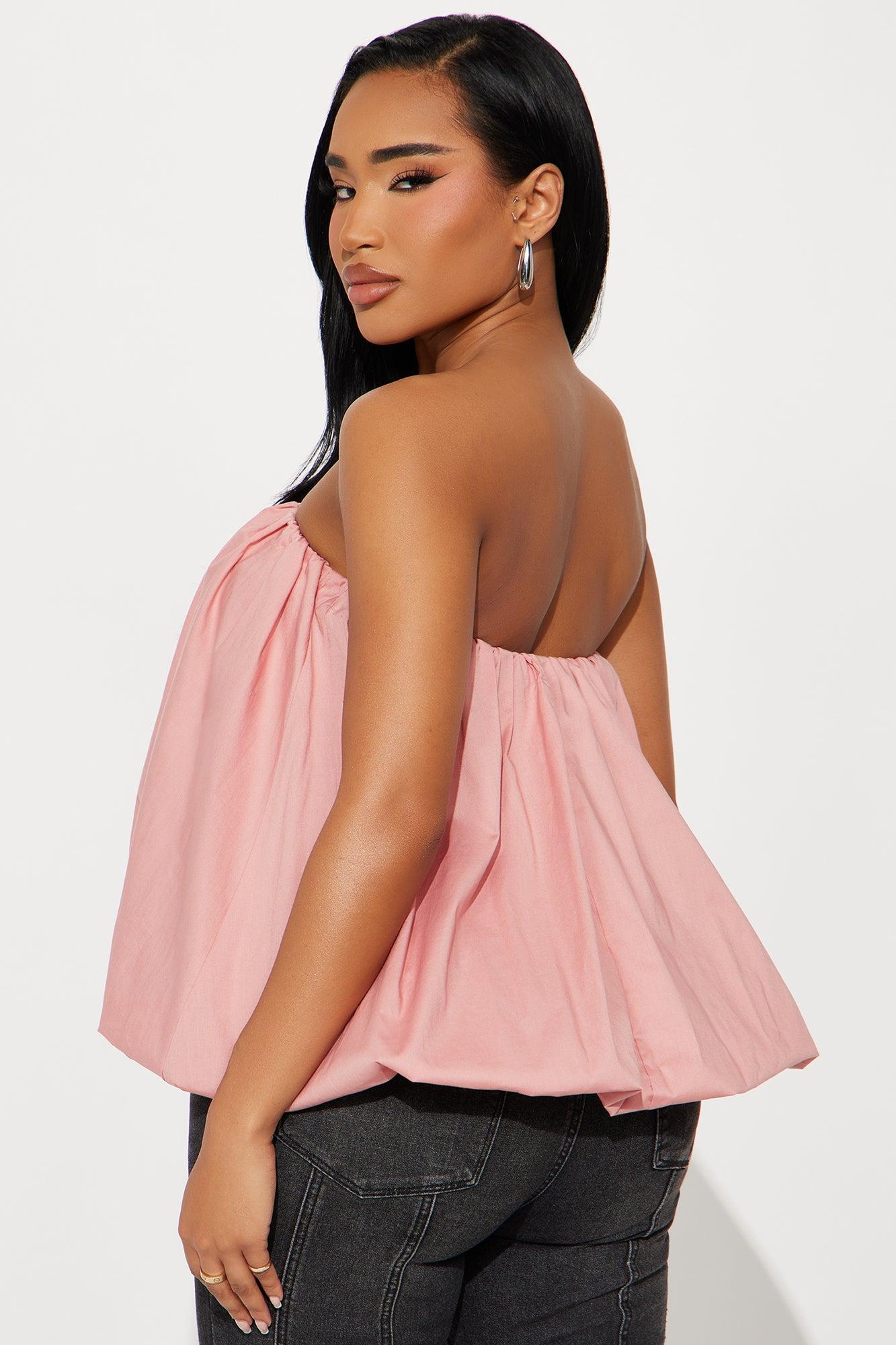 Brunch Date Bubble Top - Pink Product Image