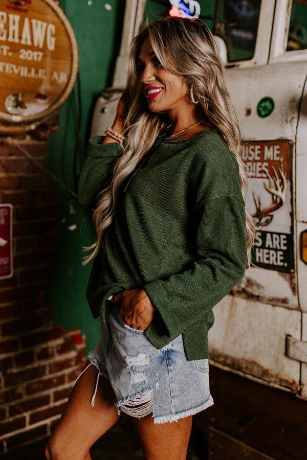 Always There For You Knit Top In Olive Product Image
