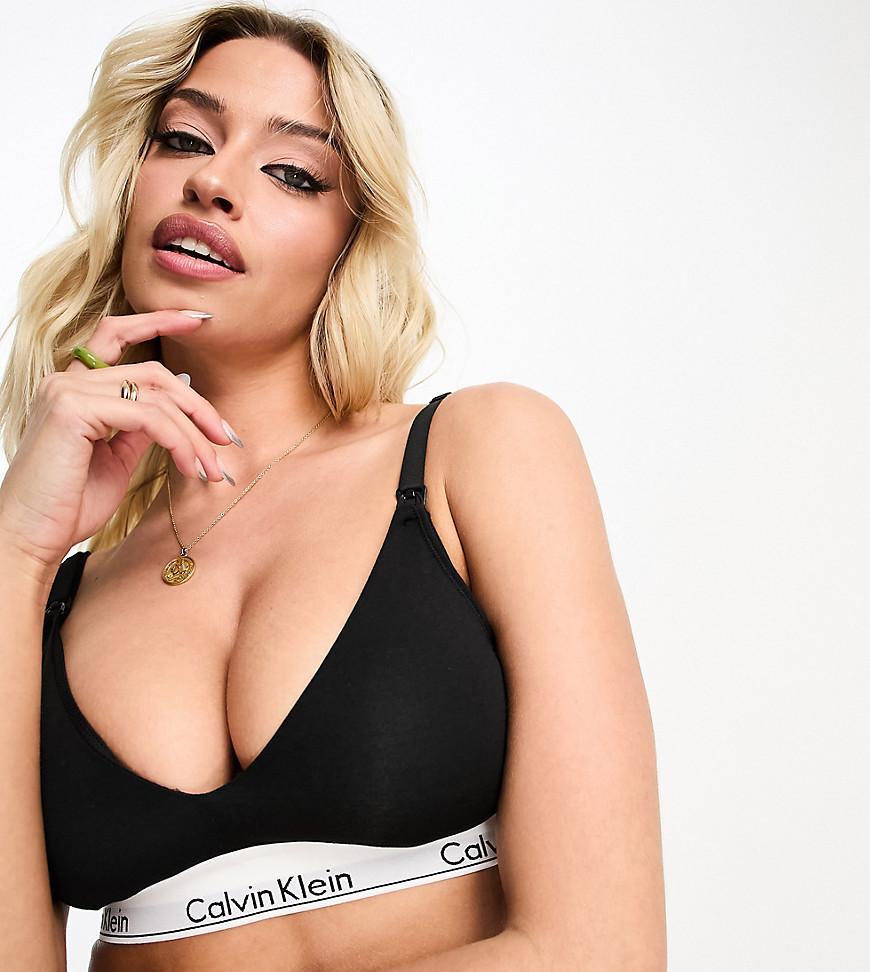 Calvin Klein Modern Cotton Nursing Bra in black Product Image