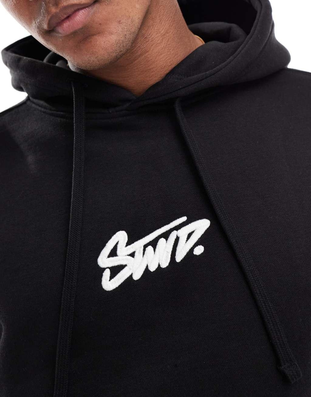 Pull&Bear STWD hoodie in black Product Image