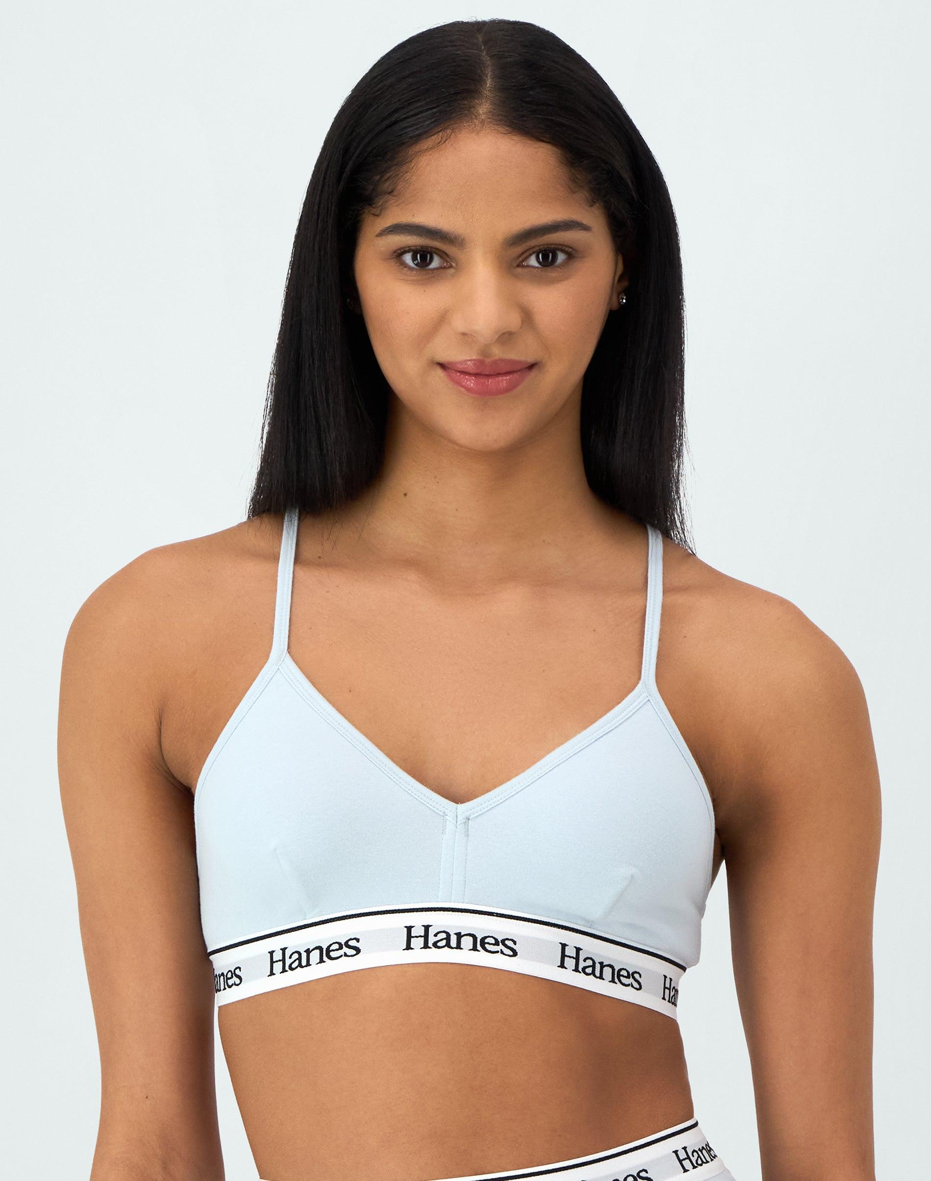 Hanes Originals Comfywear Womens Sleep Crop Bralette Grey Marle S Product Image