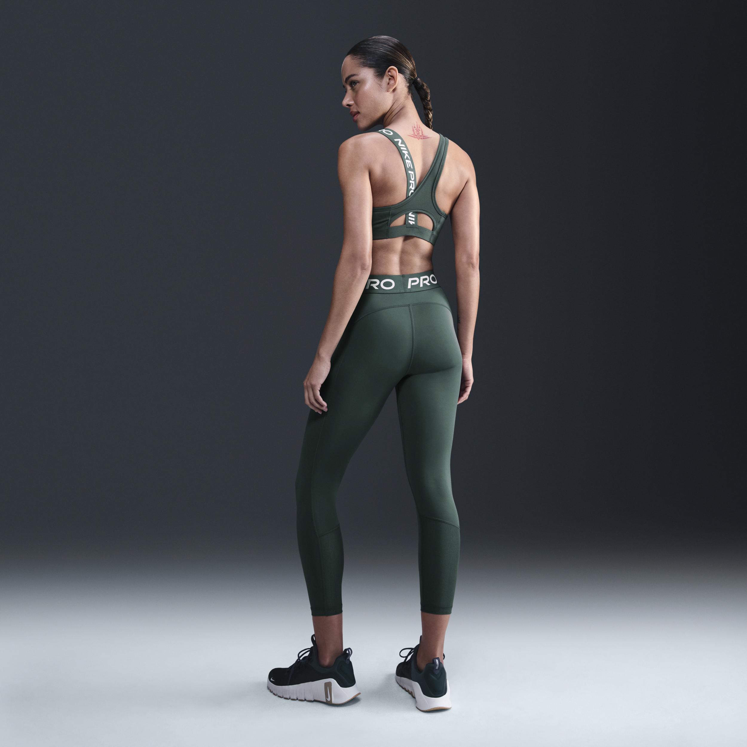 Womens Nike Pro Mid-Rise Crop Mesh-Panel Leggings Product Image
