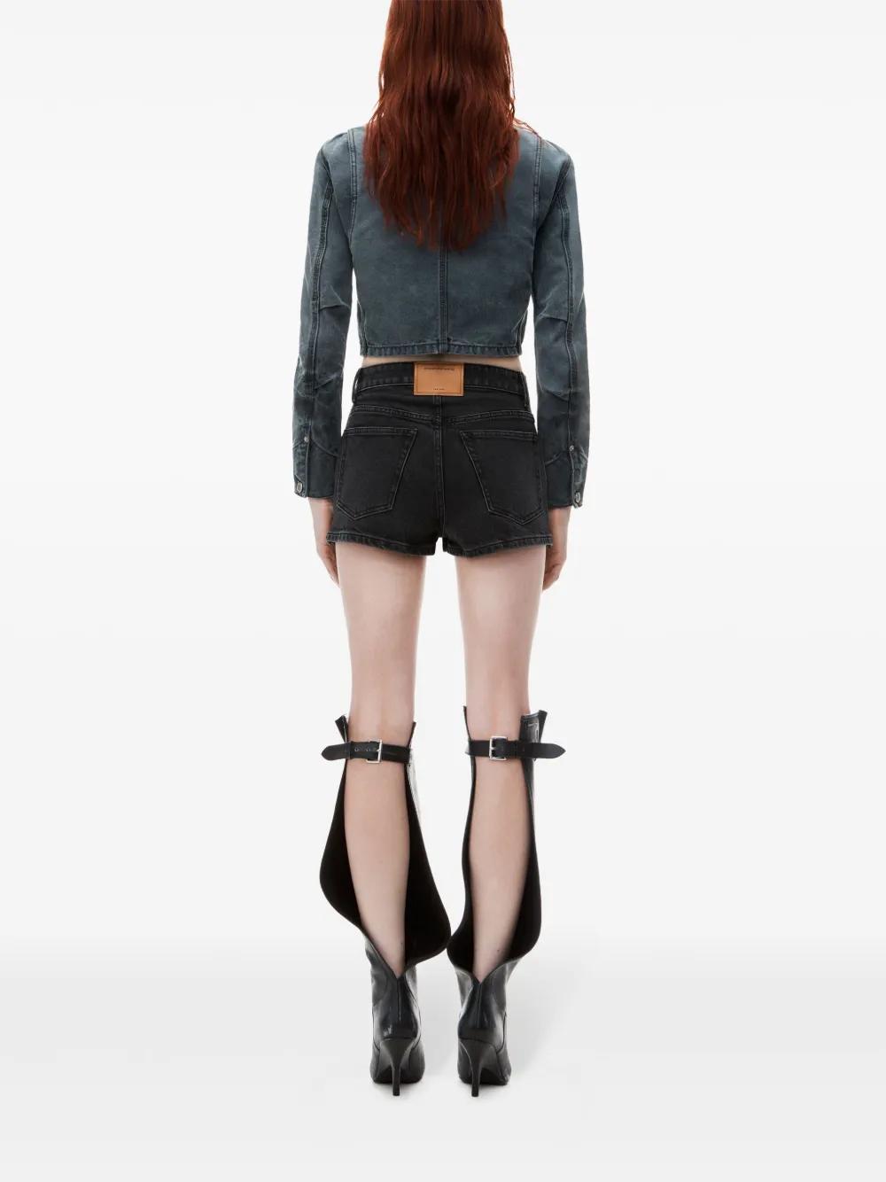 mid-rise denim skort Product Image