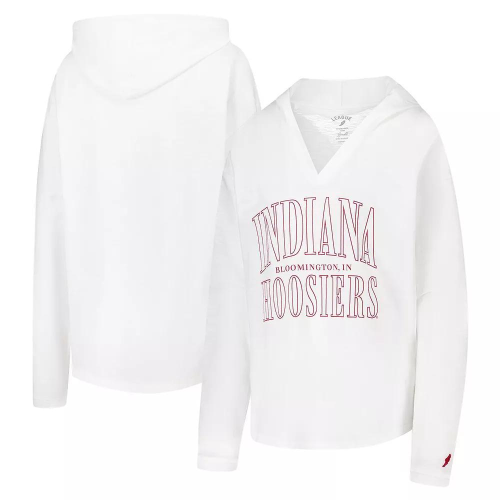 Womens League Collegiate Wear Indiana Hoosiers Slub Long Sleeve V-Neck Hoodie T-Shirt Product Image