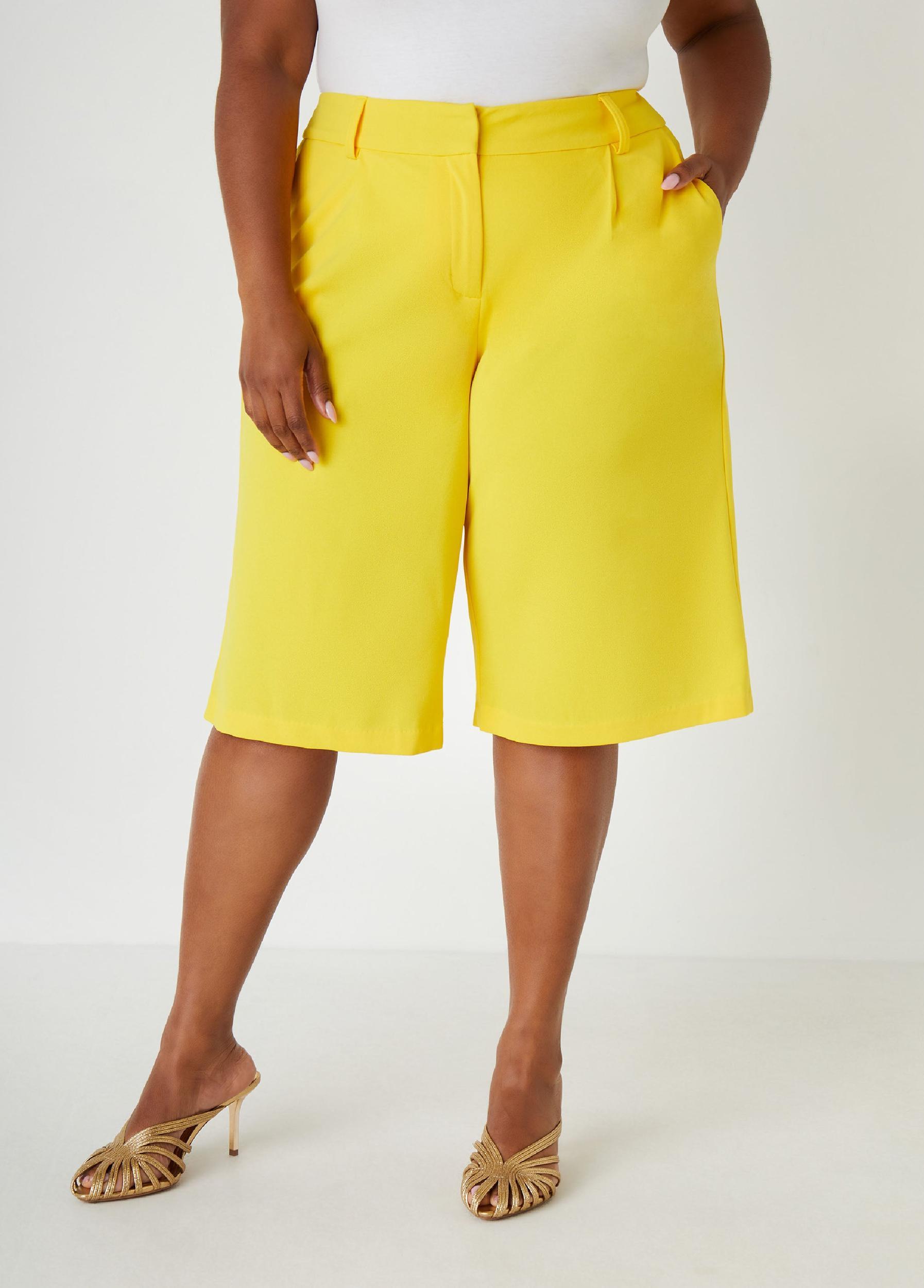 Plus Size Pleated Crepe Shorts Ashley Stewart Product Image