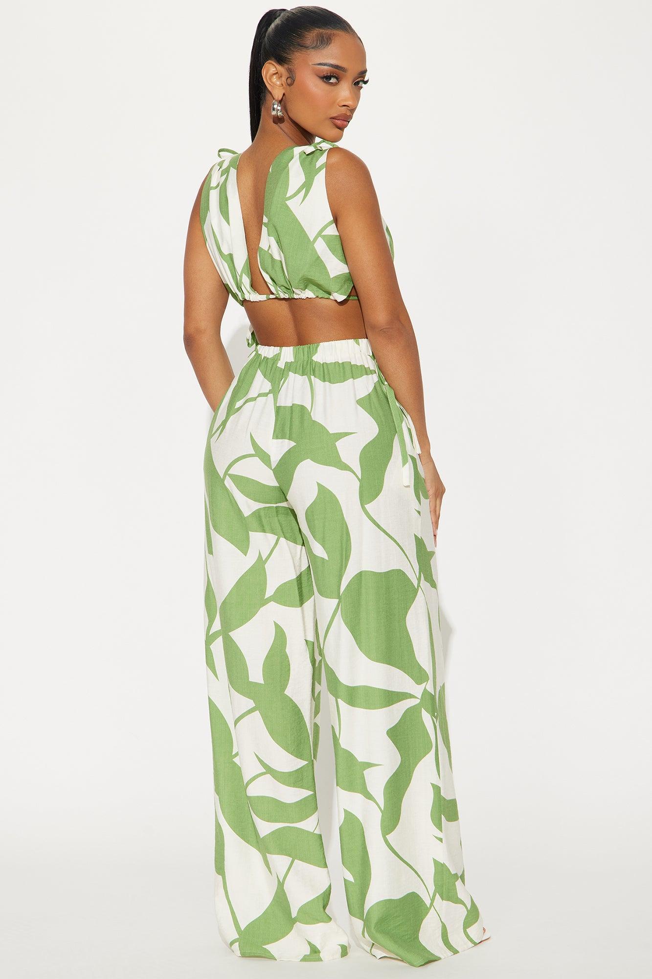 Vacation Life Pant Set  - Green/combo Product Image