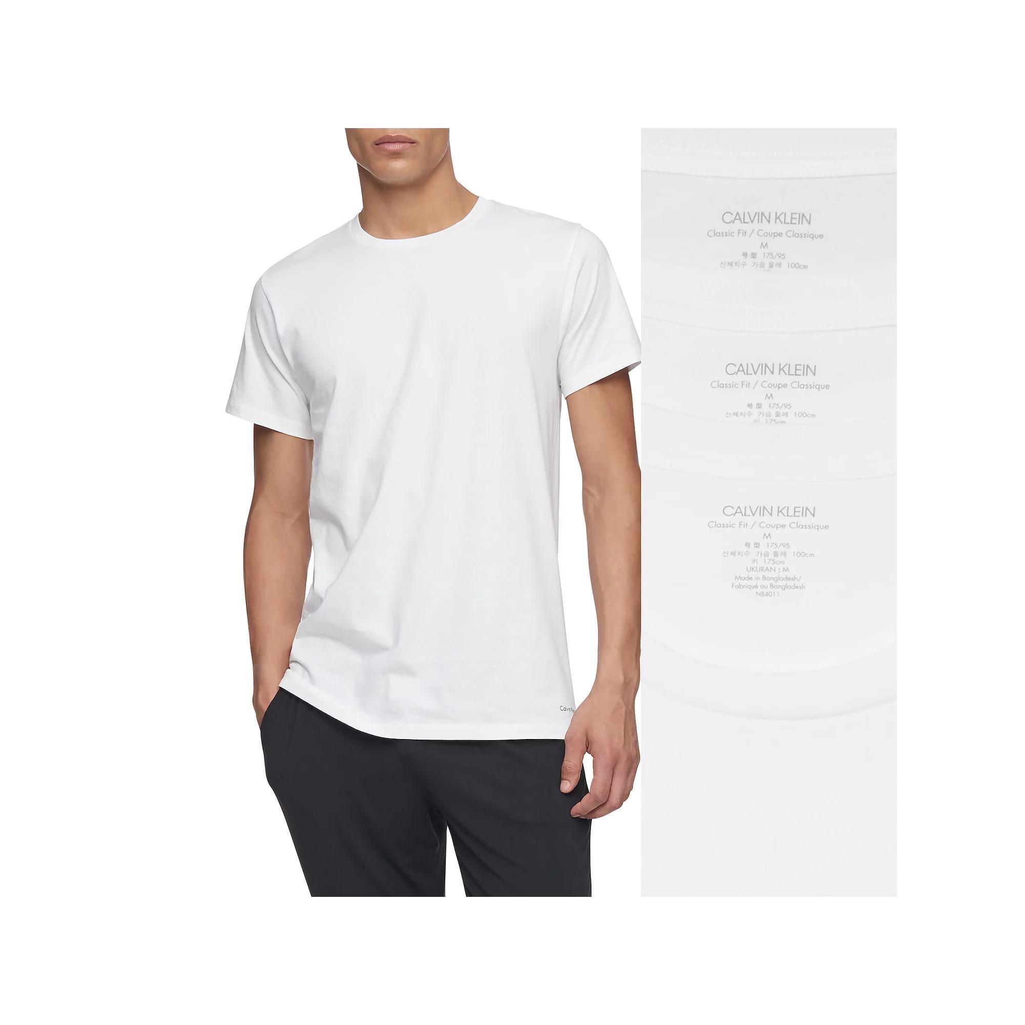 Men's Calvin Klein 3-pack Crewneck Tees, Size: XL, White Product Image