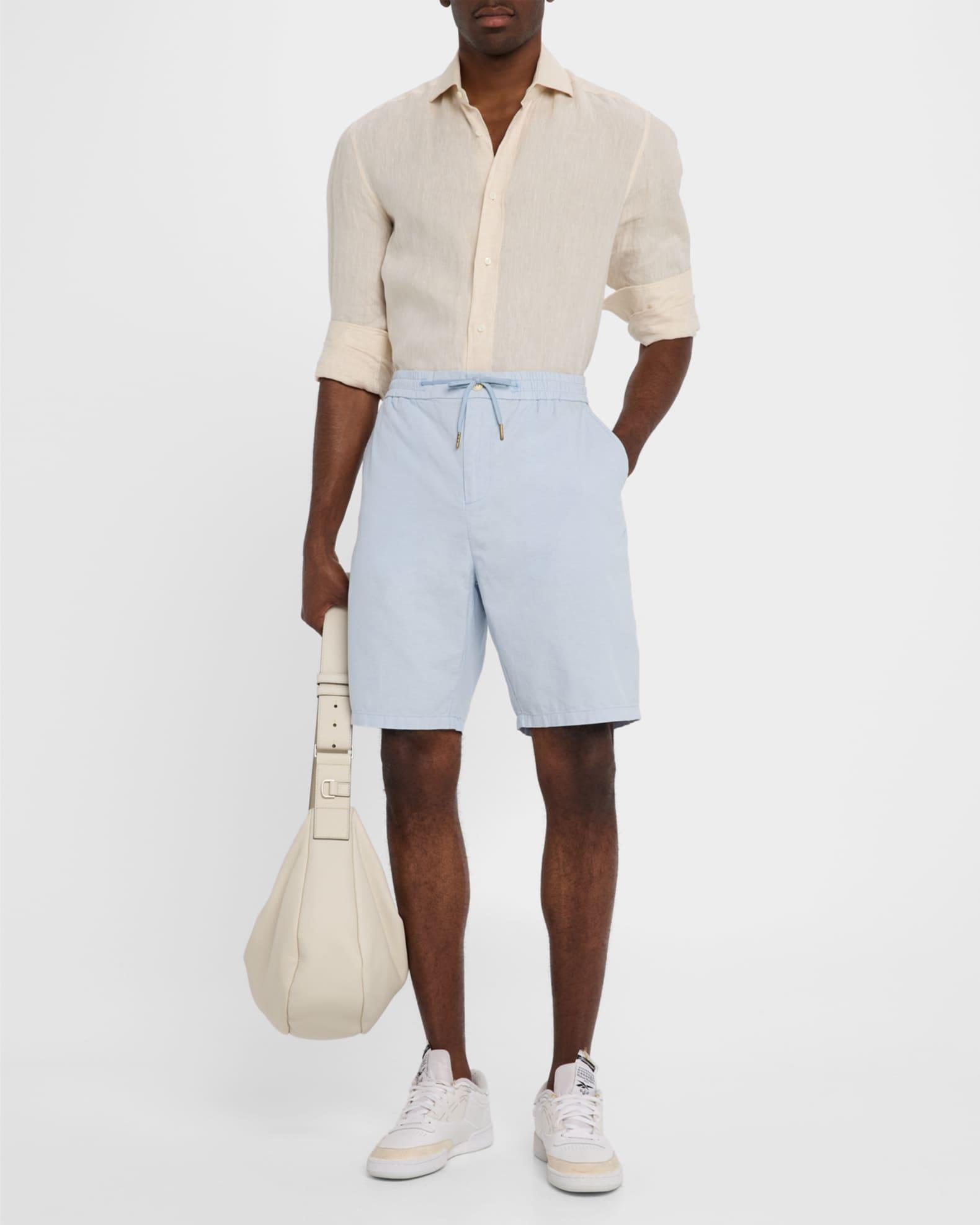 Mens Cotton-Linen Bermuda Shorts Product Image