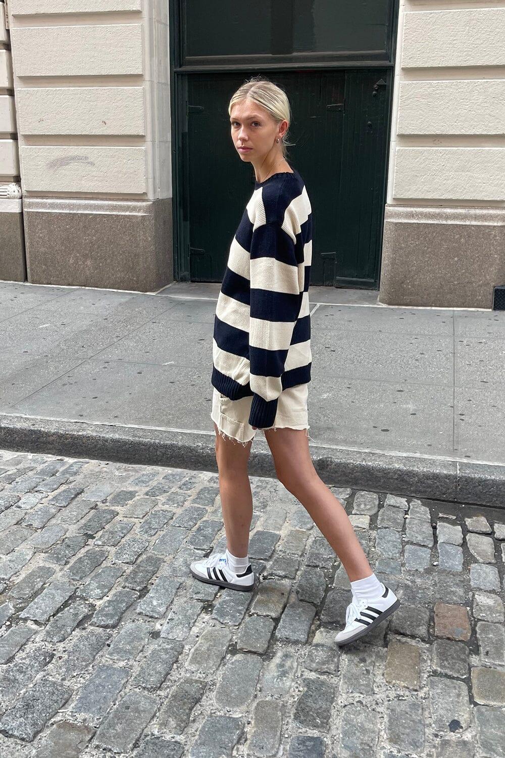Brianna Cotton Thick Stripe Sweater Product Image