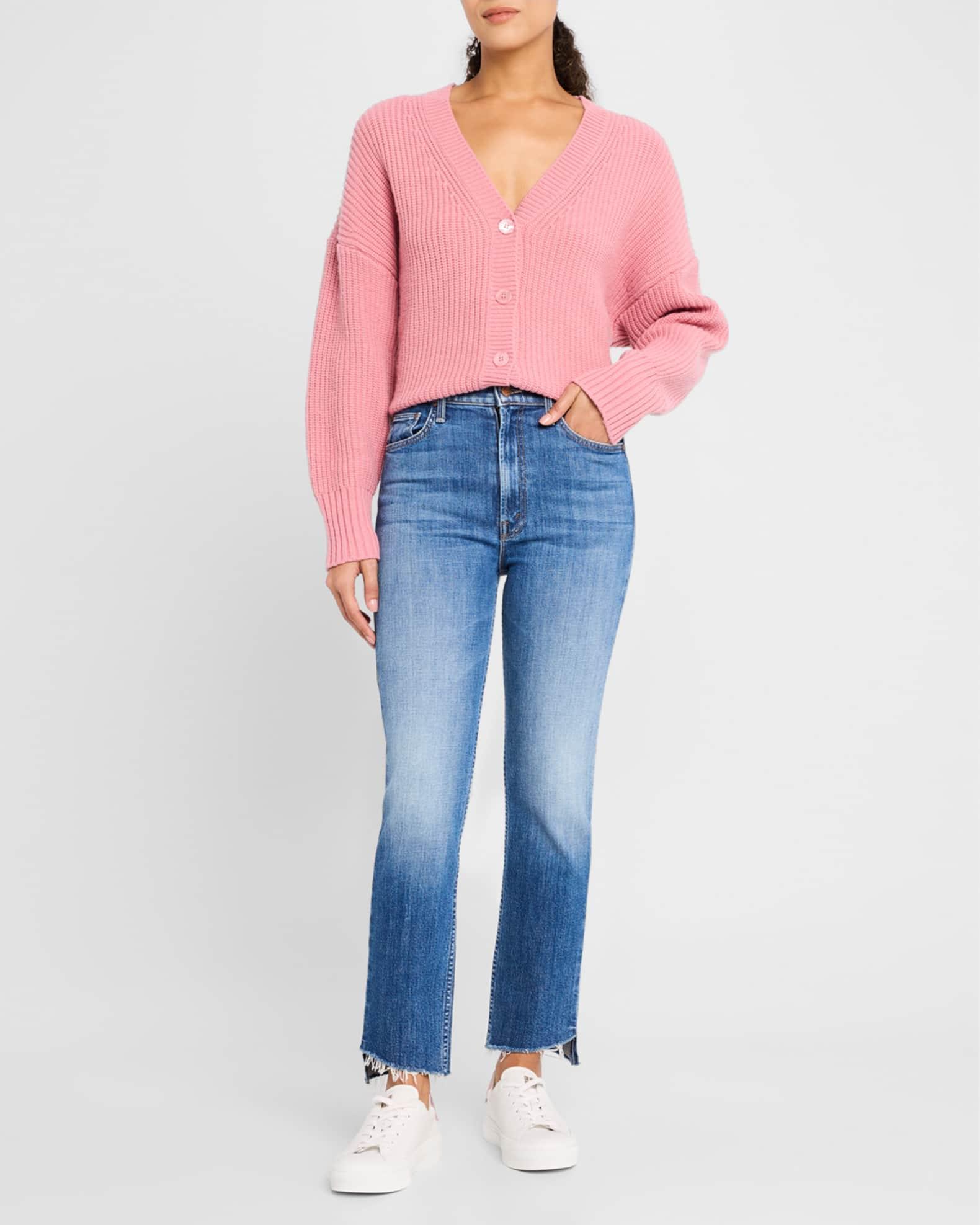 The High-Waist Rider Ankle Step Fray Jeans Product Image