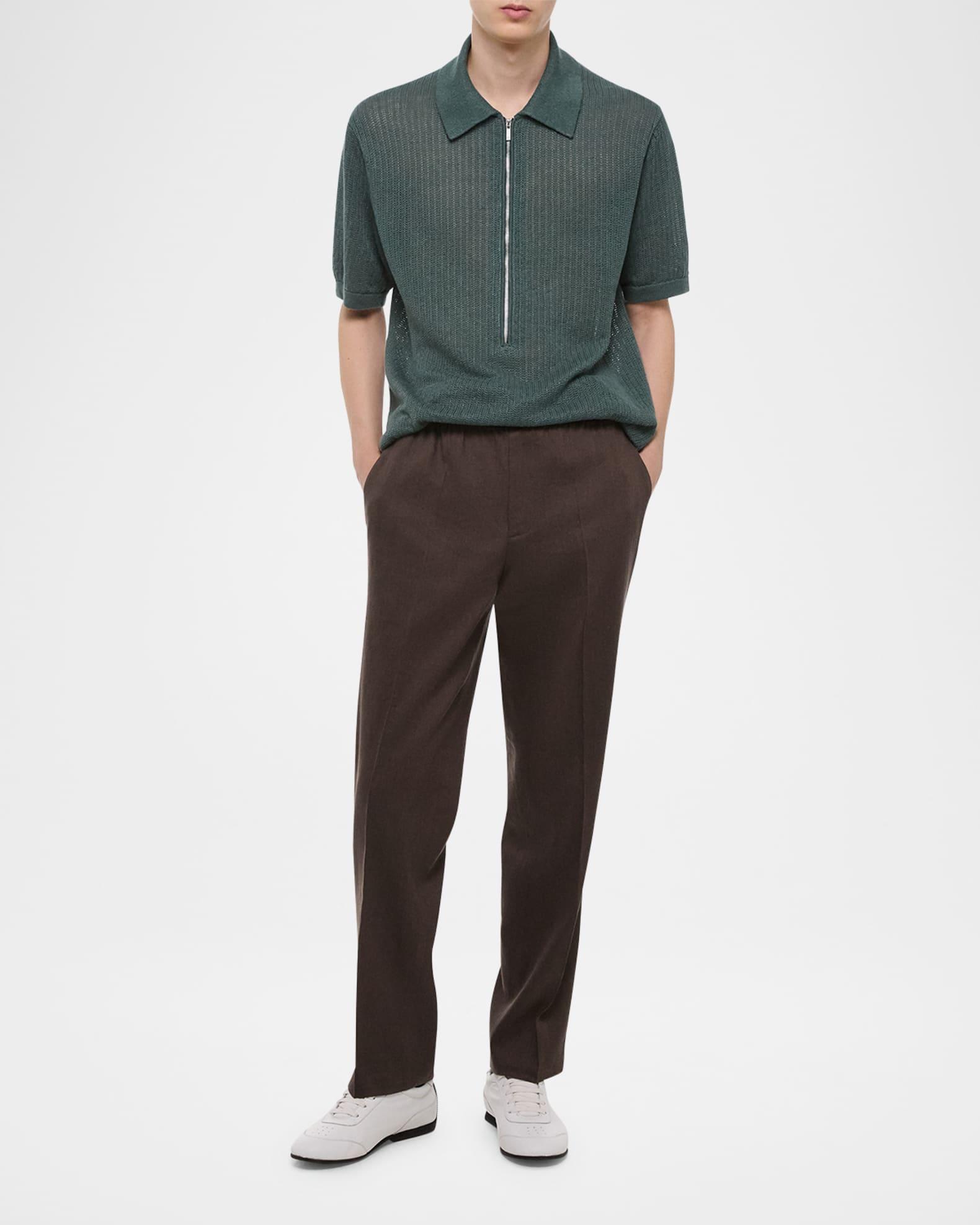 Men's Half-Zip Fine-Gauge Polo Shirt Product Image