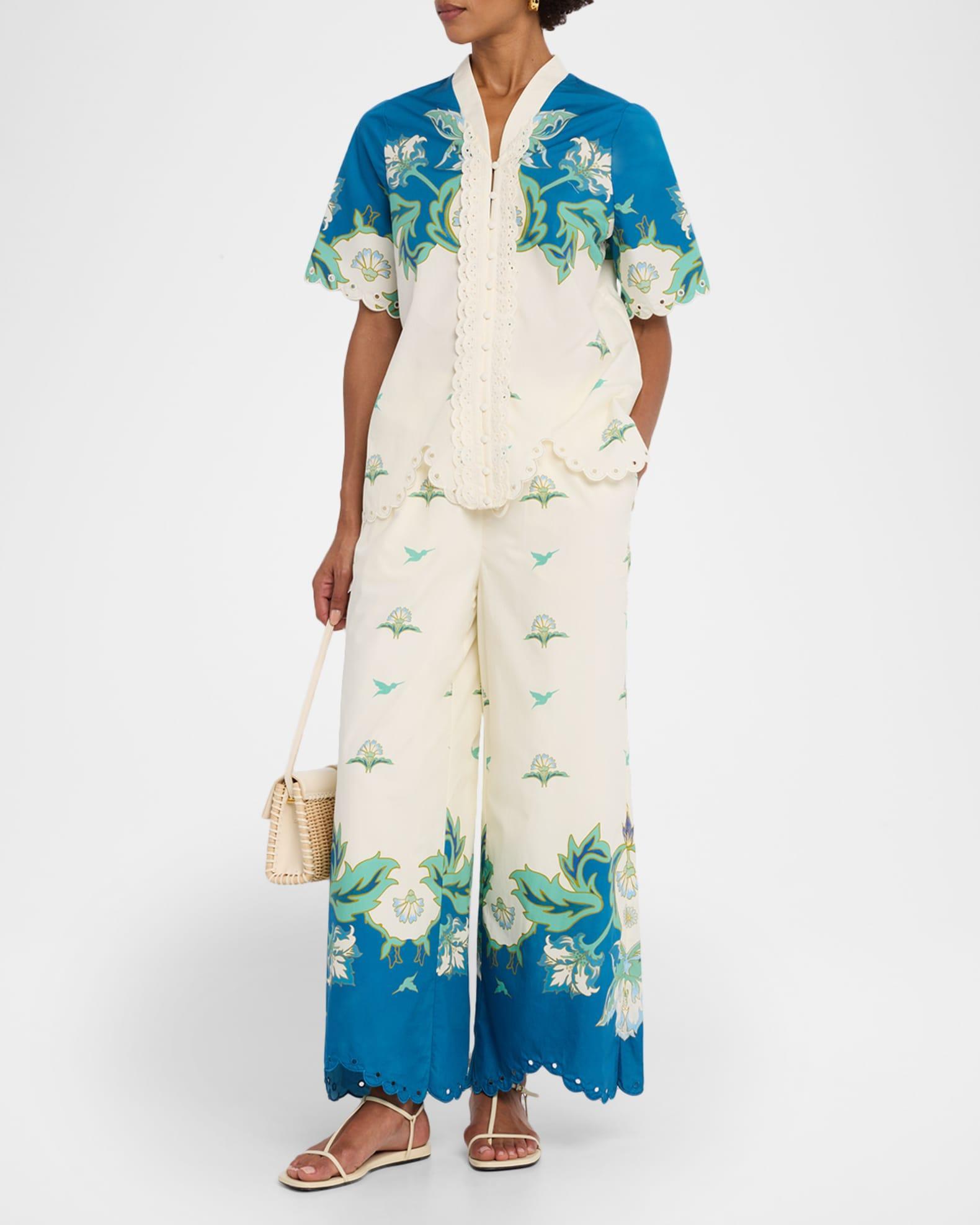 Cortez Scalloped Floral-Print Cotton Shirt Product Image