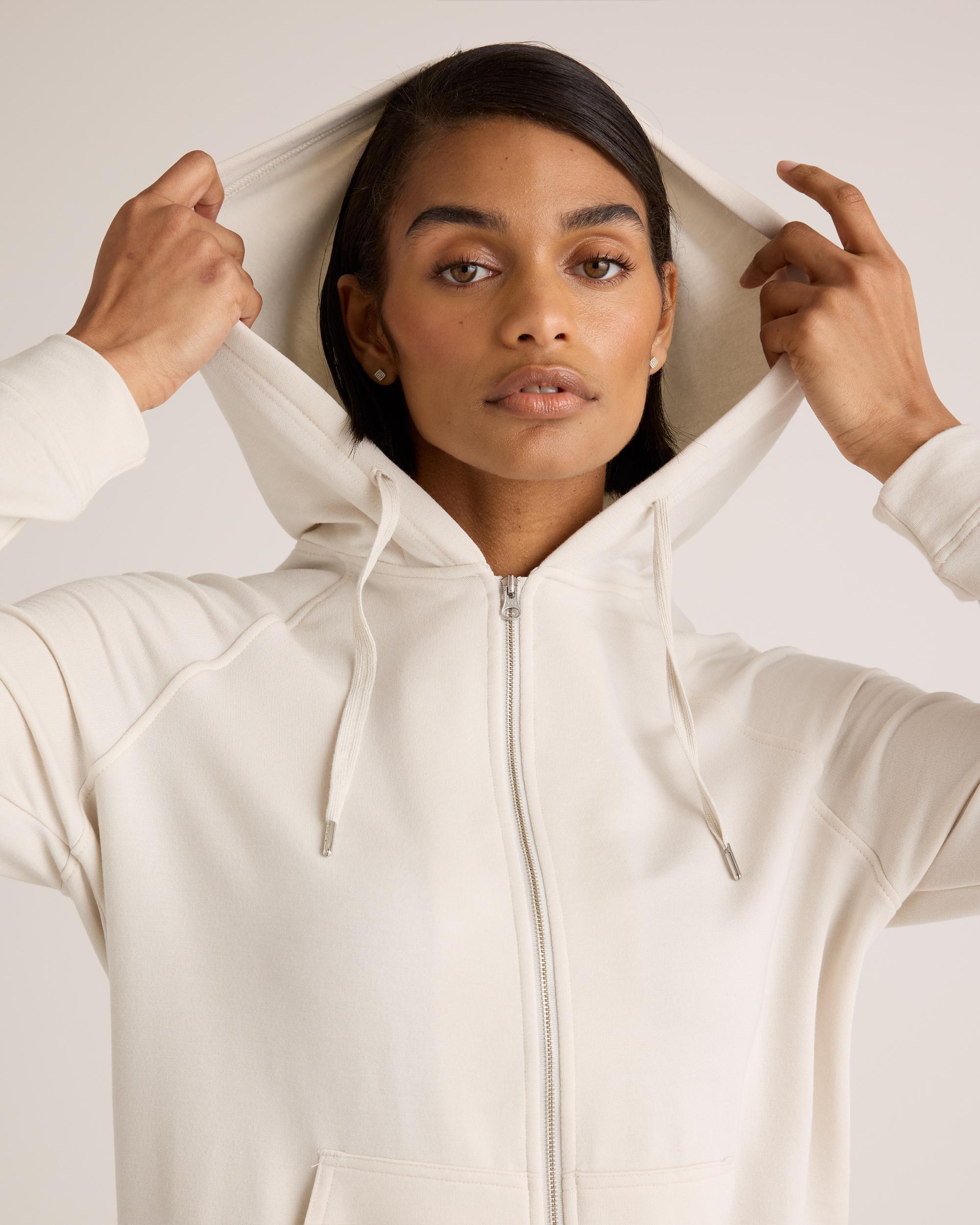 Quince | Women's SuperSoft Fleece Zip Up Hoodie Lenzing Modal Product Image