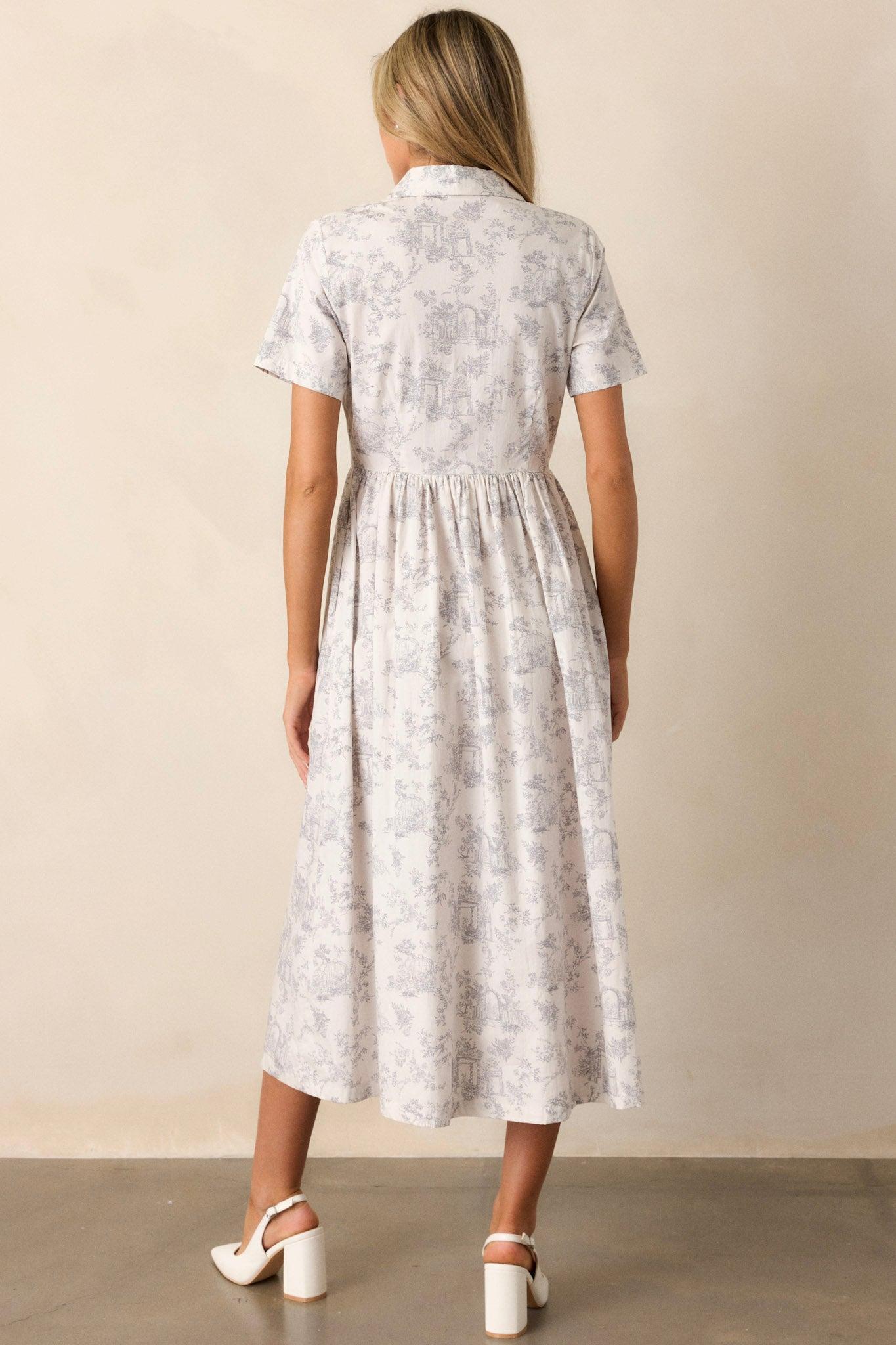 Believe It Cotton Light Grey Toile Maxi Dress Product Image