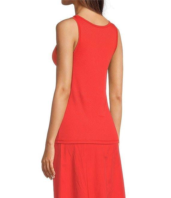 Eileen Fisher Stretch Rib Knit Scoop Neck Sleeveless Tank Product Image
