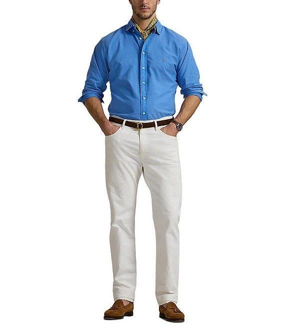 Polo Ralph Lauren Big & Tall Solid Garment-Dye Oxford Long Sleeve Woven Shirt Product Image