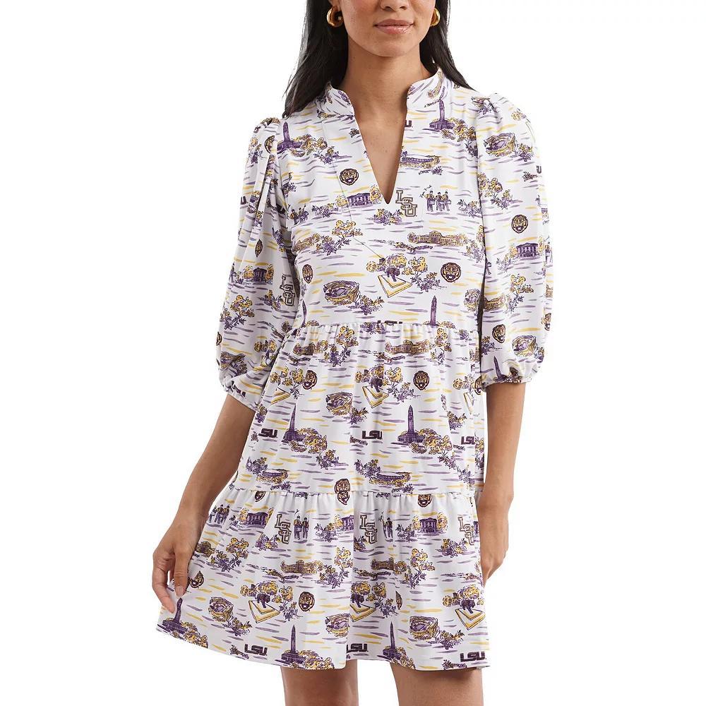 Women's Smith & Quinn White/Purple LSU Tigers Tailgate Collection Tory Dress, Size: Small Product Image