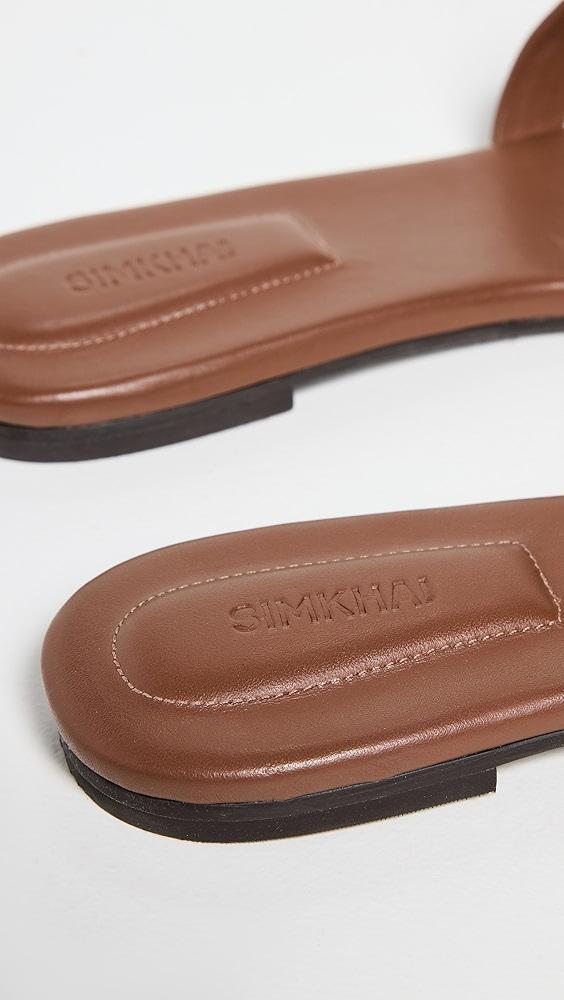 SIMKHAI Simkhai Monogram Leather Flat Slides | Shopbop Product Image