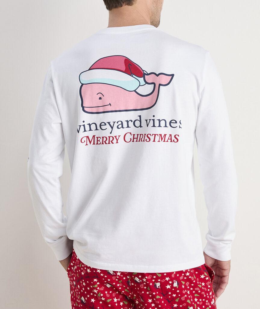 Santa Whale Long-Sleeve Pocket Tee Product Image