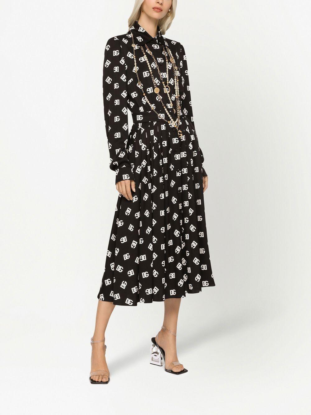 logo-print belted midi dress Product Image