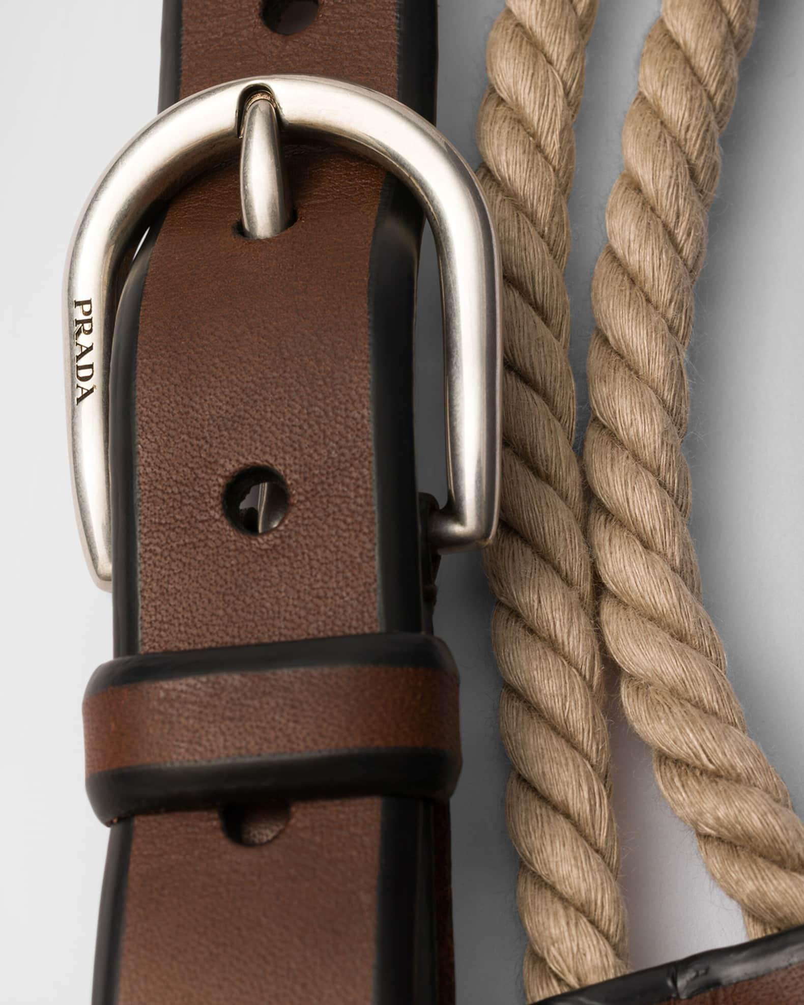 Men's Leather And Rope Belt Product Image