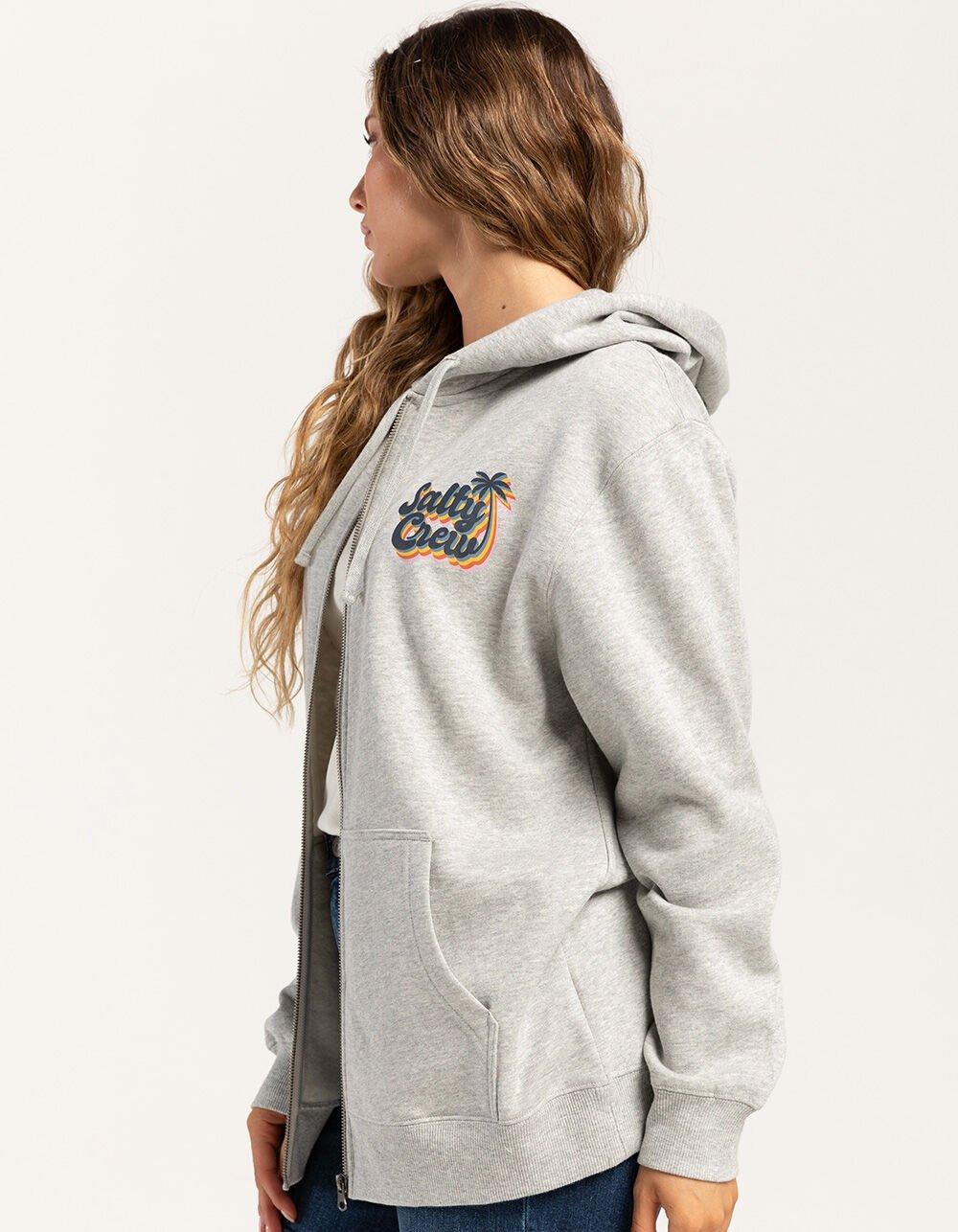 SALTY CREW Salty Seventies Womens Zip-Up Hoodie - GRAY Product Image