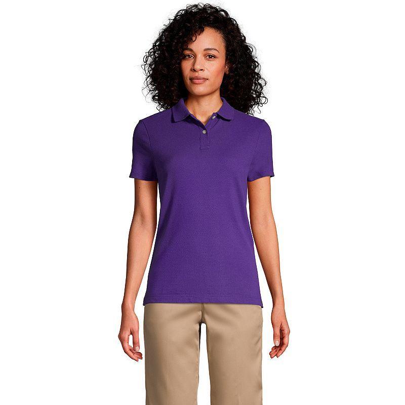 Women's Lands' End School Uniform Feminine Fit Short Sleeve Mesh Polo Shirt, Size: Small, Classic Blue Product Image