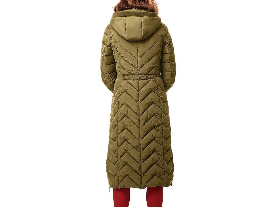 Bernardo Fashions Quilted Maxi Coat (Fig Leaf) Women's Clothing Product Image