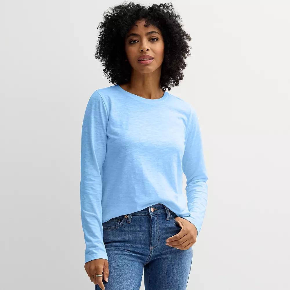 Womens Sonoma Goods For Life Everyday Long Sleeve Crewneck Tee Product Image
