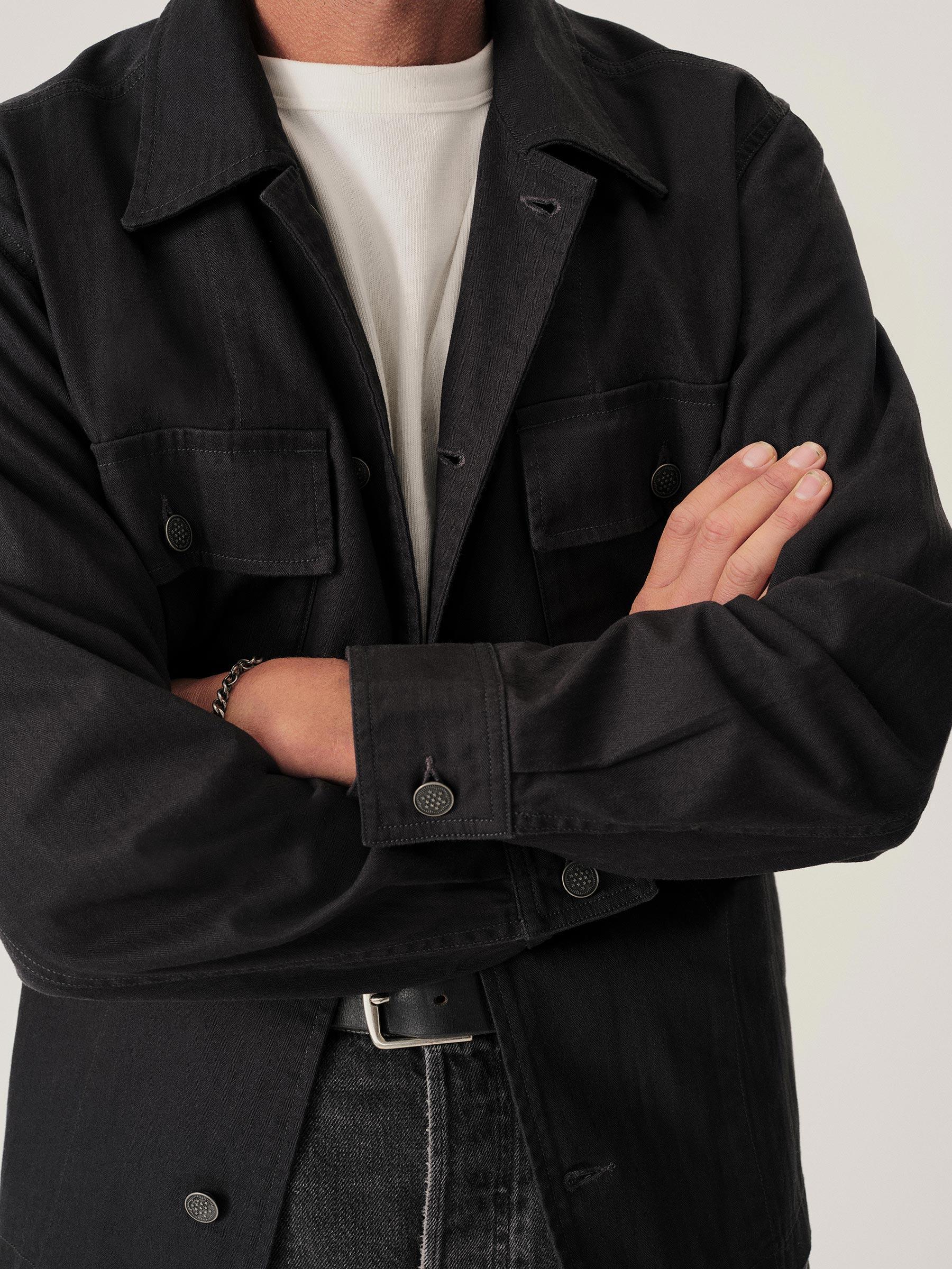 Black Omaha Flyweight HBT P-43 Fatigue Jacket Product Image