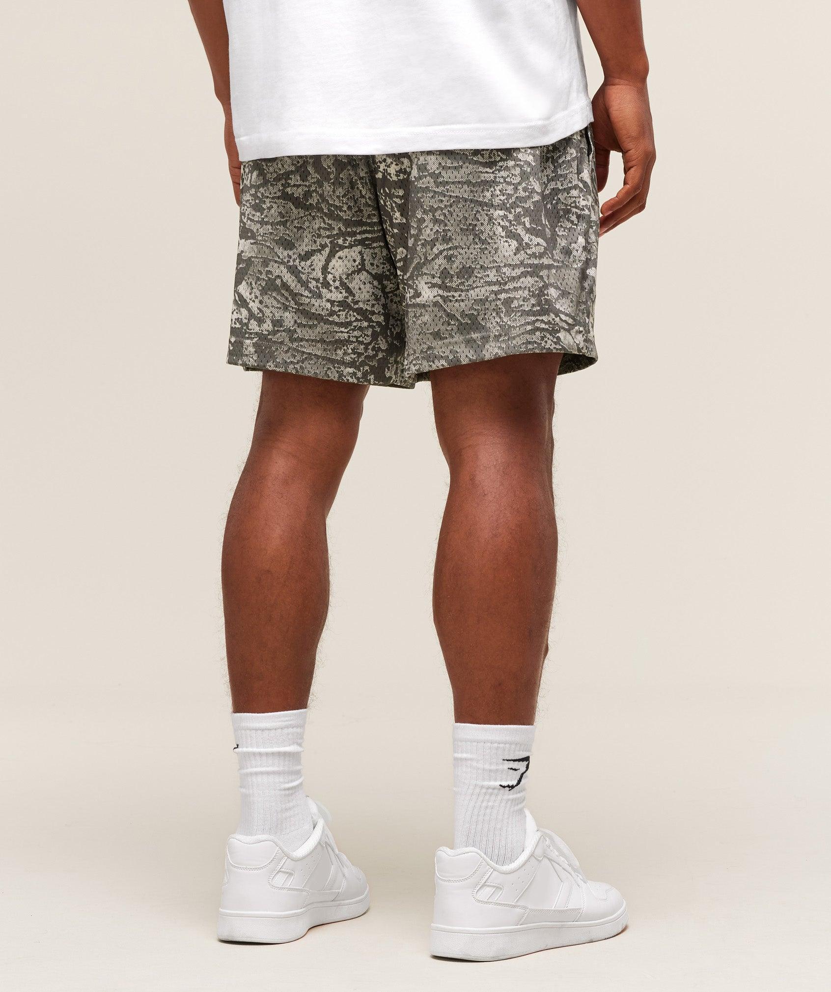 Gymshark Lifting Mesh 5" Shorts - Camo Brown Male Product Image
