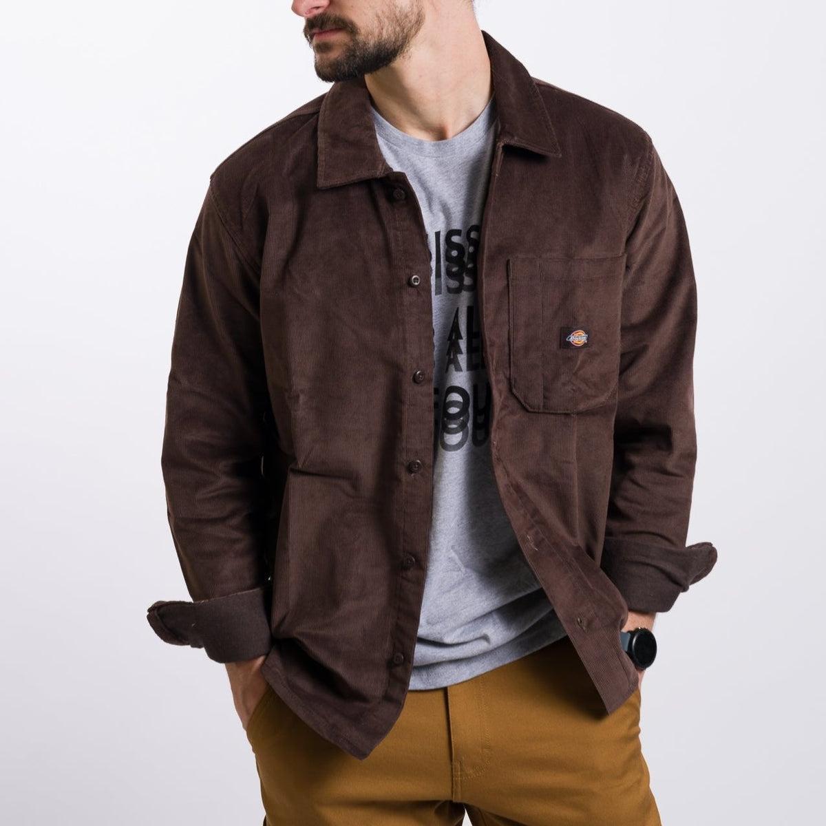 Dickies Relaxed Fit Corduroy Shirt - Chocolate Brown Product Image