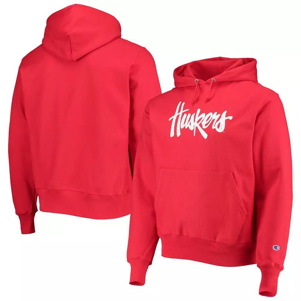 Men's Champion Scarlet Nebraska Huskers Vault Logo Reverse Weave Pullover Hoodie, Size: XL, Red Product Image