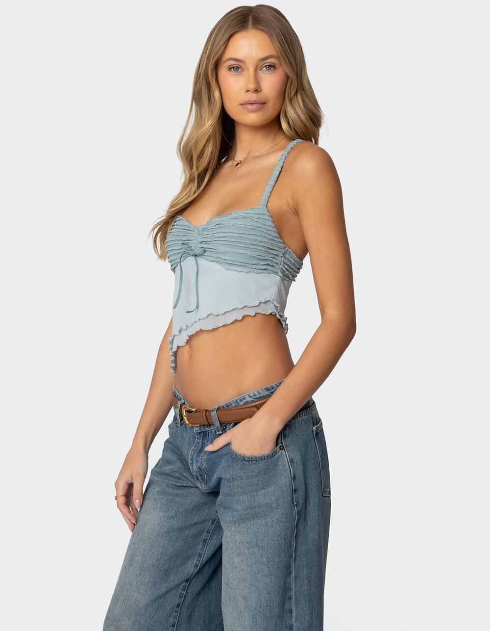 EDIKTED Ruffled Asymmetric Tank Top Product Image