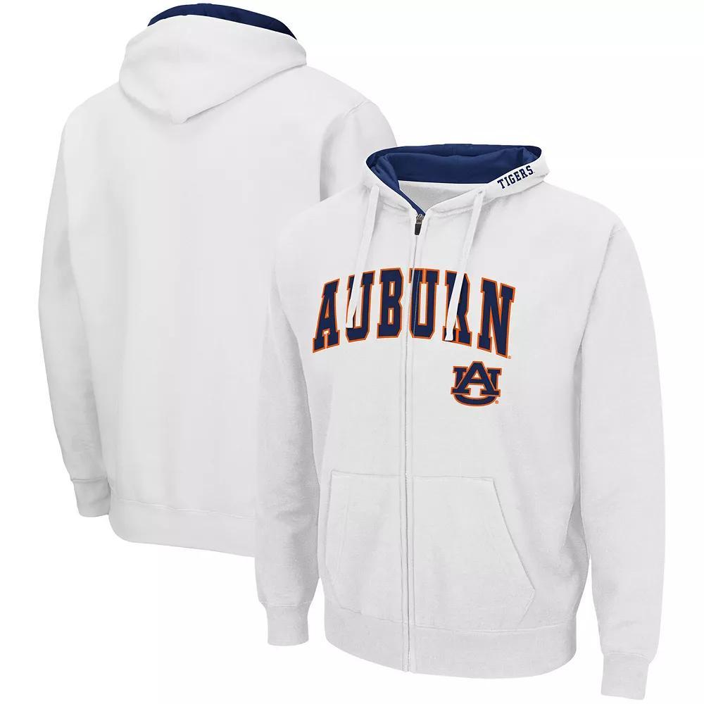 Men's Colosseum White Auburn Tigers Arch & Logo 3.0 Full-Zip Hoodie, Size: 2XL Product Image