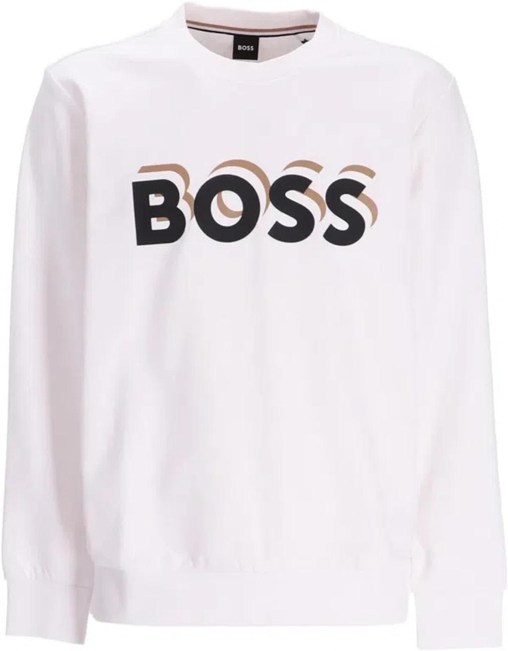 HUGO BOSS Soleri 07 Crewneck Sweatshirt In White Product Image