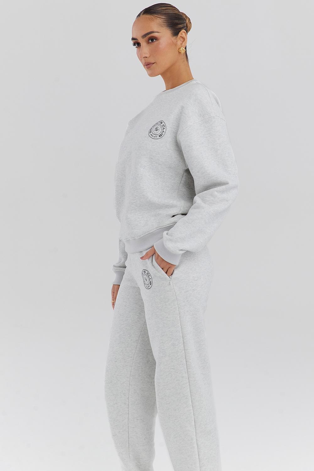 Haze  light grey marl crew neck sweatshirt Product Image