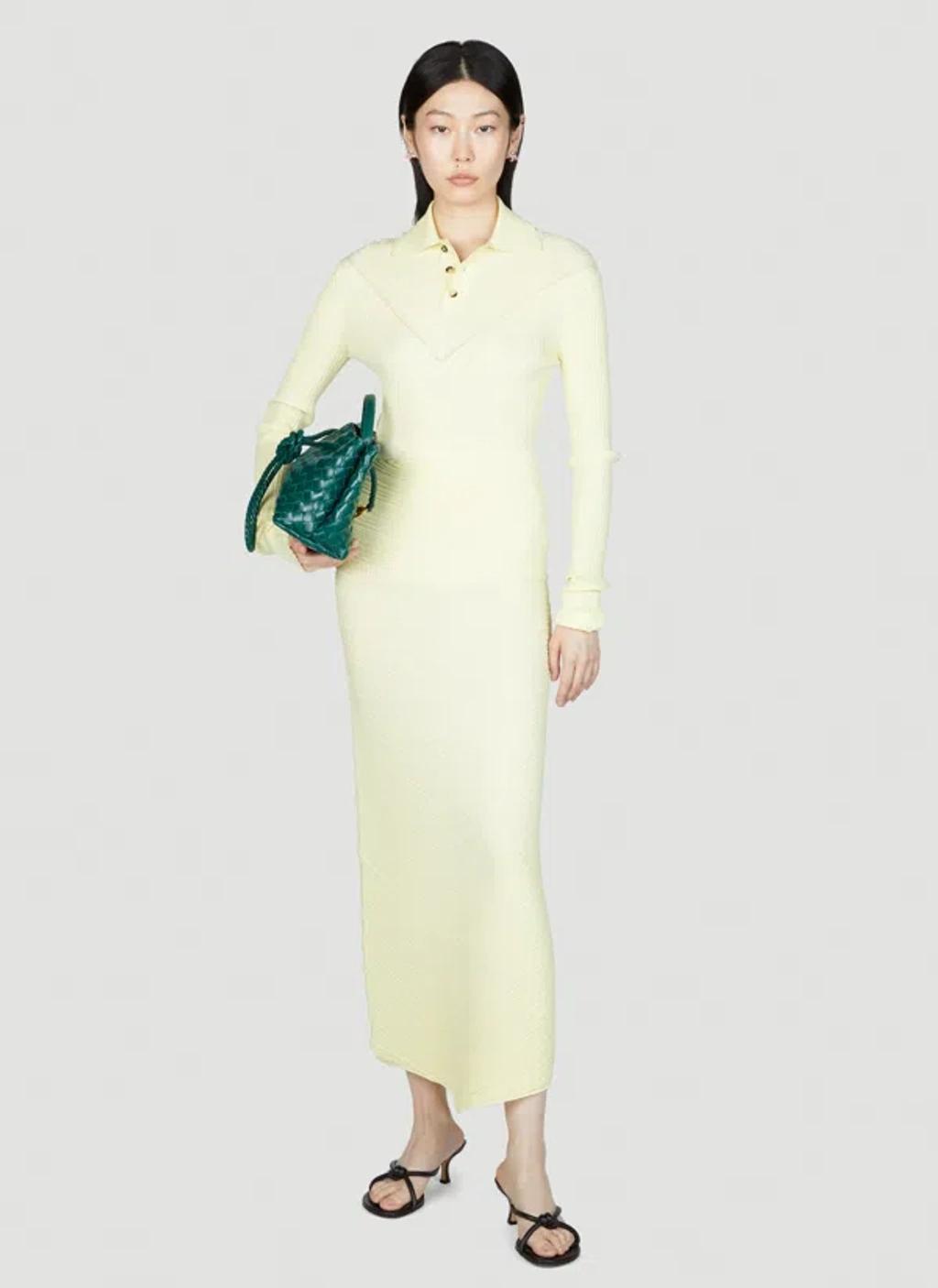 BOTTEGA VENETA Women's Knit Cotton-blend Maxi Skirt In Pineapple Chalk Product Image
