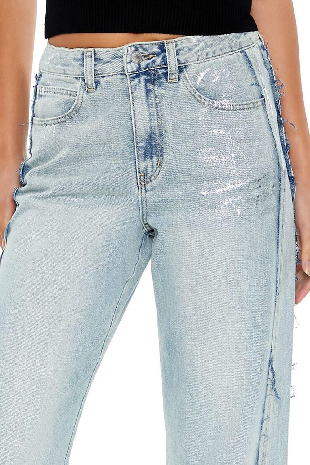 Metallic High-Rise Straight Jeans | Forever 21 Product Image