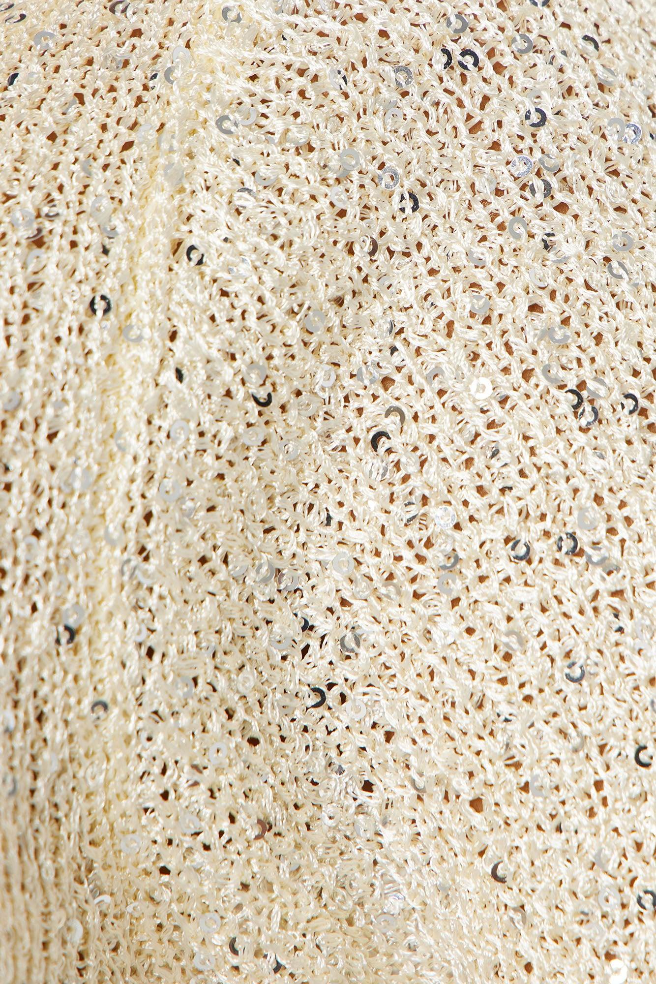 Shimmer And Glow Crochet Mini Dress - Cream Product Image